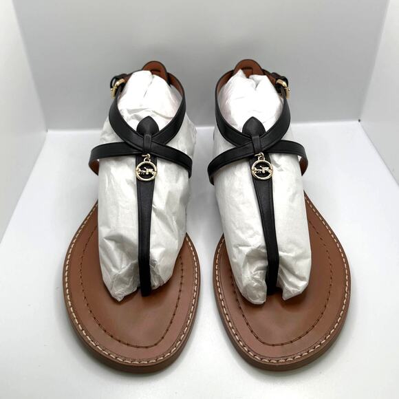 NIB COACH Shoulder Lydia Sandals Black Leather Size 6.5B - Picture 8 of 10